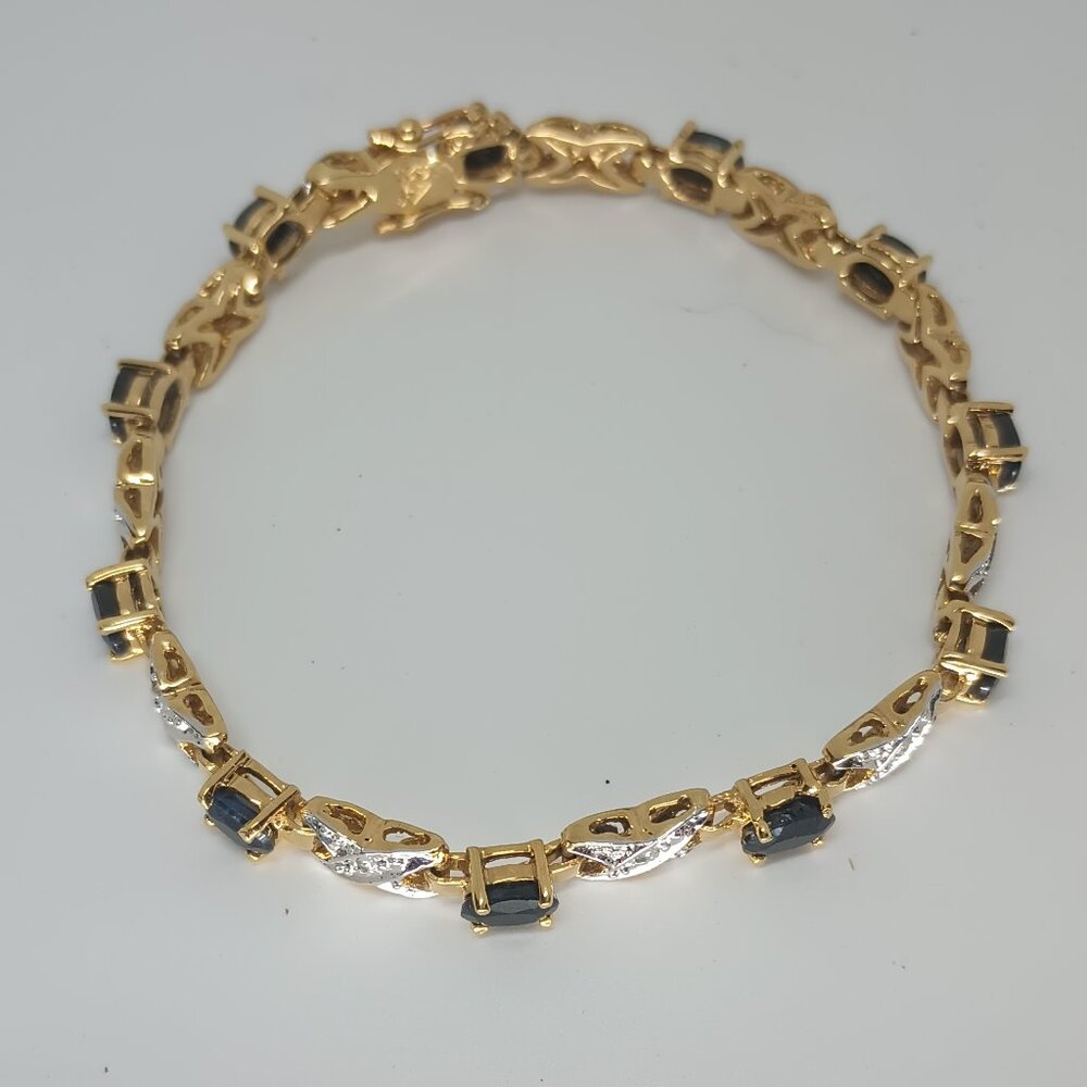 Sapphire Tiny Diamond Infinity Tennis Bracelet.
